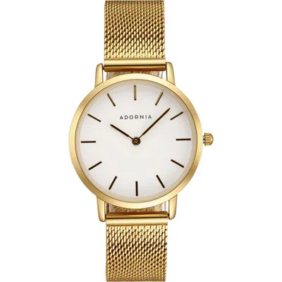 Adornia Frankfurt Quartz Mesh Strap Watch, 34mm In Gold