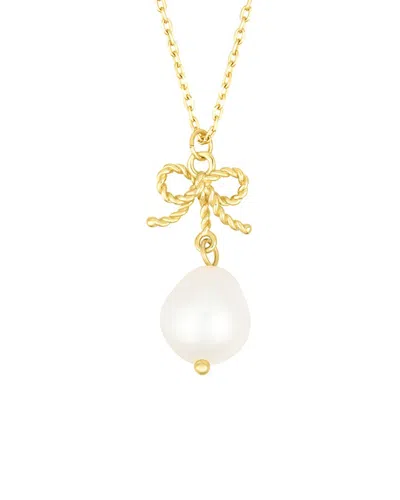 Adornia Freshwater Pearl & 12mmmm Pearl 14k Plated Necklace