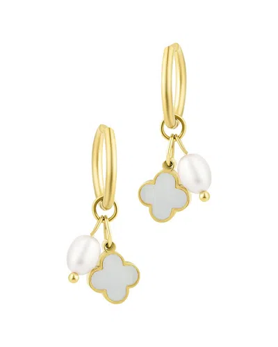 Adornia Freshwater Pearl & 8-9mmmm Pearl 18k Plated Earrings In Gold