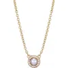 Adornia Freshwater Pearl & Crystal Halo Pendant Necklace In Multi
