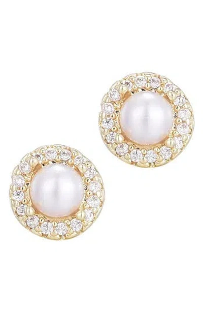 Adornia Freshwater Pearl & Cubic Zirconia Halo Stud Earrings In Multi