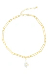 Adornia Freshwater Pearl Pendant Necklace In White