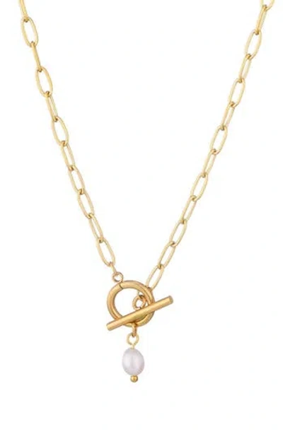 Adornia Freshwater Pearl Pendant Necklace In Gold