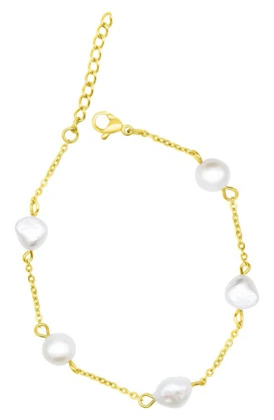 ADORNIA ADORNIA FRESHWATER PEARL WATER RESISTANT STATION BRACELET
