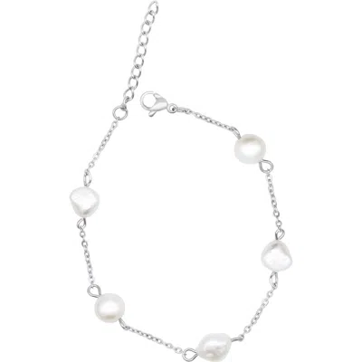 ADORNIA ADORNIA FRESHWATER PEARL WATER RESISTANT STATION BRACELET