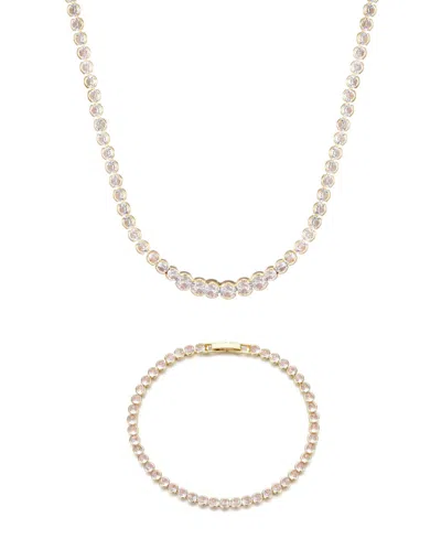 Adornia Gold 2-piece Bezeled Tennis Set