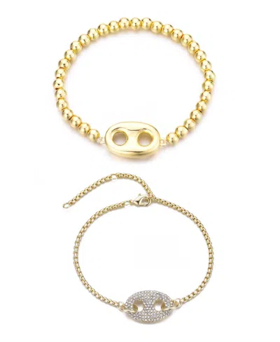 Adornia Set Of 2 Crystal Mariner Bracelets In Purple
