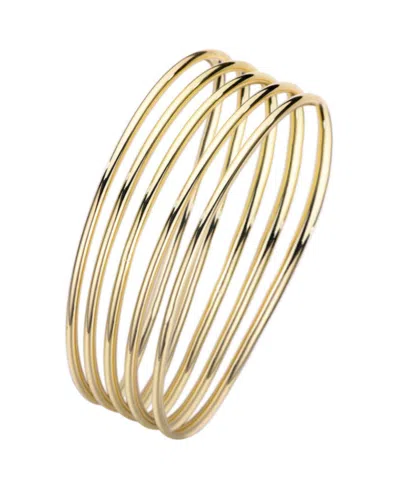 Adornia 14k Plated 5pc Tube Bangle Bracelet Set In Gold