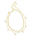 Adornia Two-piece Mixed Chain & Crystal Anklets In Gold