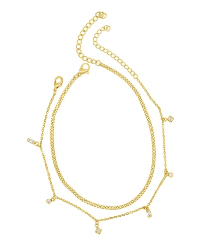 ADORNIA GOLD ADJUSTABLE 9-11" CURB CHAIN AND CONFETTI DANGLE ANKLET SET
