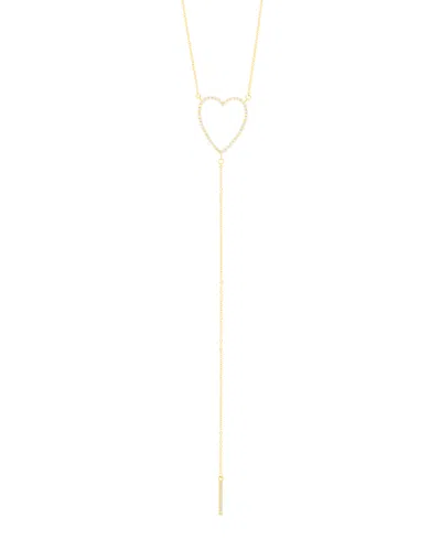 Adornia Gold Adjustable Cubic Zirconia Heart Y-necklace