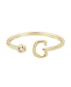 Adornia Gold Adjustable Cubic Zirconia Initial Ring In Gold
