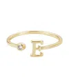Adornia Gold Adjustable Cubic Zirconia Initial Ring In Gold
