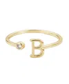 Adornia Gold Adjustable Cubic Zirconia Initial Ring In Gold