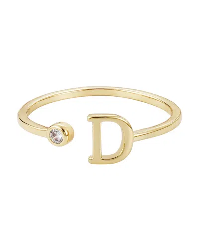 ADORNIA GOLD ADJUSTABLE CUBIC ZIRCONIA INITIAL RING