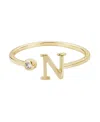 Adornia Gold Adjustable Cubic Zirconia Initial Ring In Gold
