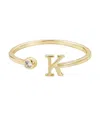 Adornia Gold Adjustable Cubic Zirconia Initial Ring In Gold