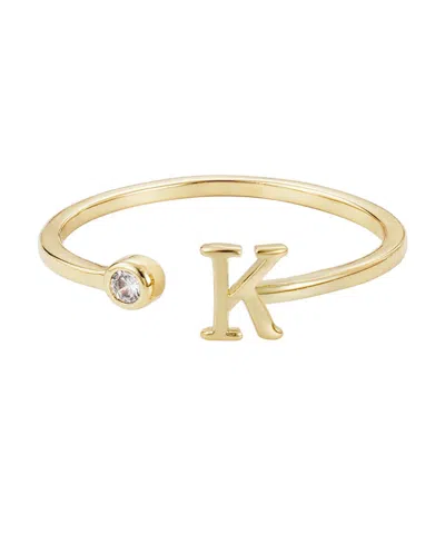 Adornia Gold Adjustable Cubic Zirconia Initial Ring