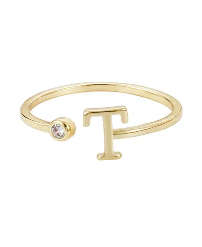Adornia Gold Adjustable Cubic Zirconia Initial Ring