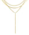 Adornia 14k Gold Plated Adjustable Curb Chain And Herringbone Lariat Y-necklace Set In Gold