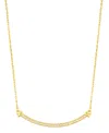 Adornia Gold Adjustable Faux Cultivated Pearl Curved Bar Necklace In White