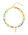Adornia Initial Layered Bracelet In Letter I