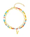Adornia Initial Layered Bracelet In Letter V