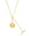 Adornia Gold Adjustable Paperclip With Crystal Initial Medallion Lariat Necklace In Letter P