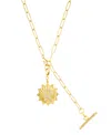 Adornia Gold Adjustable Paperclip With Crystal Initial Medallion Lariat Necklace In Letter R