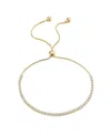 Adornia White Rhodium Plated Swarovski Crystal Accented Lariat Bracelet In Gold