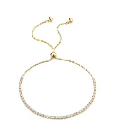 ADORNIA GOLD ADJUSTABLE TENNIS BOLO BRACELET