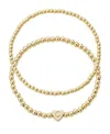 Adornia Gold Ball Bead Initial Bracelet Set In Gold