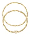Adornia Gold Ball Bead Initial Bracelet Set In Gold