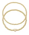 Adornia Gold Ball Bead Initial Bracelet Set In Gold