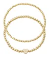 Adornia Gold Ball Bead Initial Bracelet Set In Gold