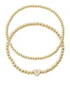 Adornia Gold Ball Bead Initial Bracelet Set In Gold