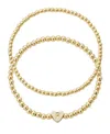 Adornia Gold Ball Bead Initial Bracelet Set In Gold