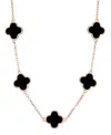 Adornia Gold Black Clover Station Necklace