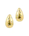 Adornia 14k Gold Plated Clear Crystal Teardrop Earrings In Gold
