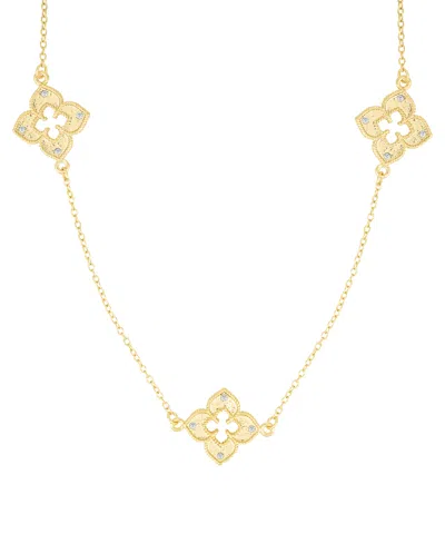 ADORNIA GOLD CLOVER 36" STATION NECKLACE