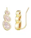 Adornia 14k Plated Crystal Climber Earrings In Gold
