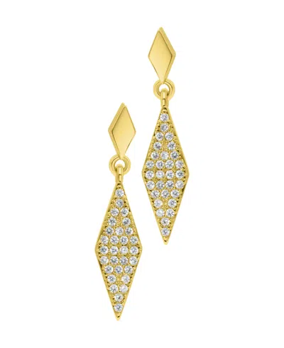 Adornia Gold Crystal Diamond-shaped Drop Earrings