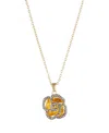 Adornia Gold Crystal Encrusted Flower Pendant Necklace In Gold
