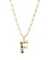 Adornia Gold Crystal Funky Initial Paperclip Chain Necklace