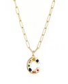 Adornia Gold Crystal Funky Initial Paperclip Chain Necklace