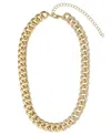 Adornia Gold Crystal Half Curb Chain Necklace In Gold