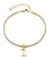 Adornia 14k Plated Diamond Initial Charm Bracelet