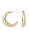 Adornia 14k Plated Crystal Lined Hoop Earrings In Gold