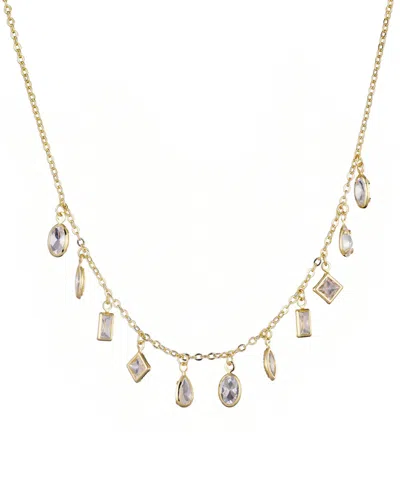 Adornia Gold Crystal Multi Shape Dangle Necklace