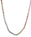 Adornia 14k Plated Crystal Rainbow Tennis Necklace In Multi